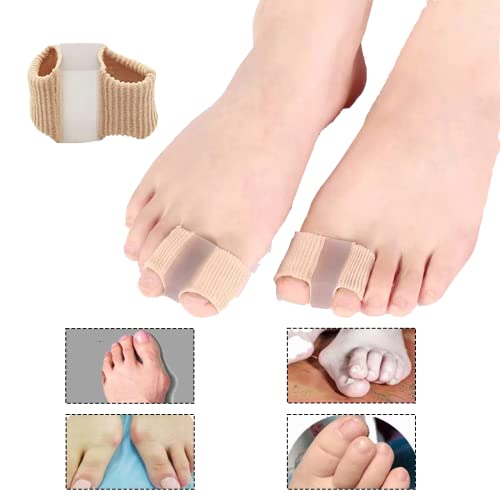 12 Packs Gel Toe Separators for Overlapping Toes, Toe Spacers for Bunions Bunion Corrector for Women and Men, 2 Loops Bunion Corrector for First Two Toes