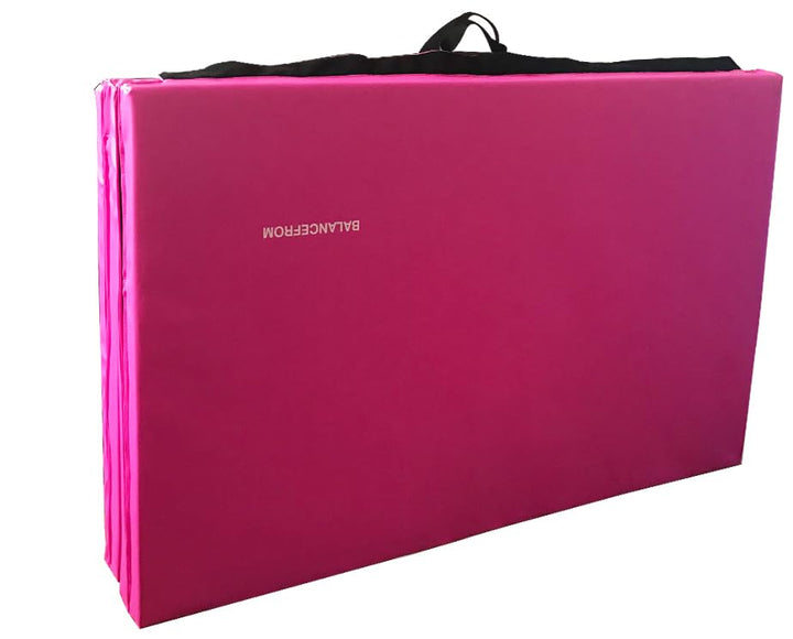 BalanceFrom Fitness 120 by 48 Inch All Purpose Folding Gymnastics Gym Exercise Mat for Yoga, Aerobics, Pilates, and Martial Arts, Pink