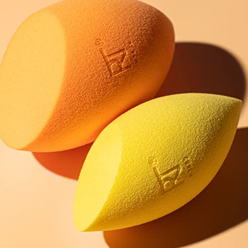 Real Techniques Miracle Complexion Sponge + Concealer Sponge Duo, Makeup Blending Sponges For Foundation & Concealer, Offers Light To Medium Coverage, Natural, Dewy Makeup, Latex-Free Foam 2 Count