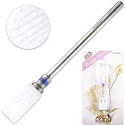 Pana Professional - Flat Top Small Barrel White Ceramic Bit 3/32" Shank Size - Nail Drill Bit for Dremel Machine