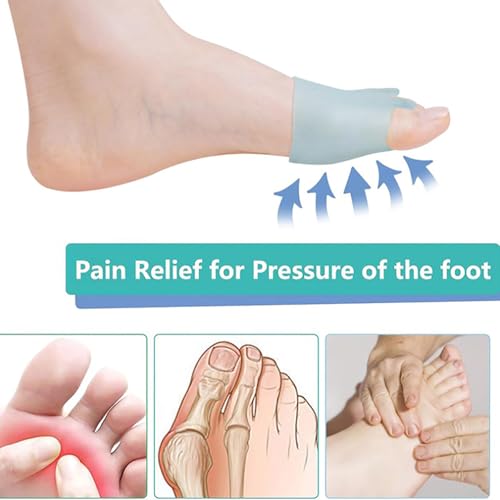 4PCS Hyggear Silicone Toe Separators, Toe Spacers & Metatarsal Pads, Five-hole Honeycomb Forefoot Pads, Hallux Valgus Corrector, Breathable & Soft, Uniex