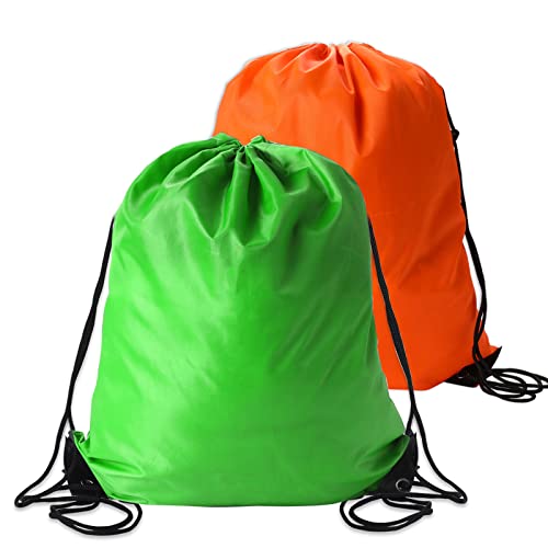 Sliverdew 2Pcs Drawstring Bag Cinch Drawstring Backpack Gym Bag Draw String Bags Pack Bulk Sack Swimming Bag Draw String Backpack