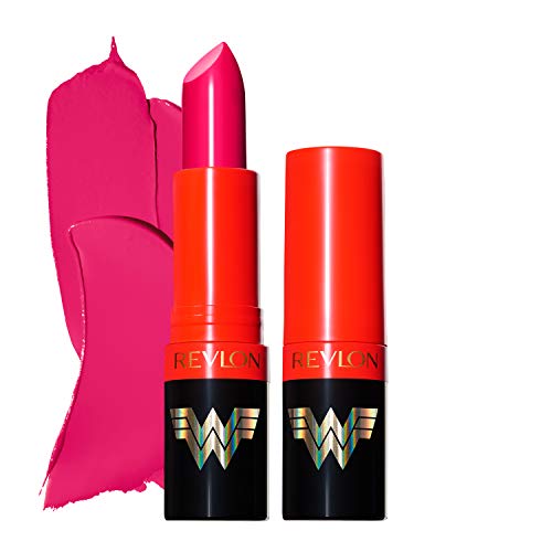 Revlon x WW84 Wonder Woman Super Lustrous Lipstick with Vitamin E and Avocado Oil, Cream Lipstick in Pink, 005 Justice For All, 0.15 oz