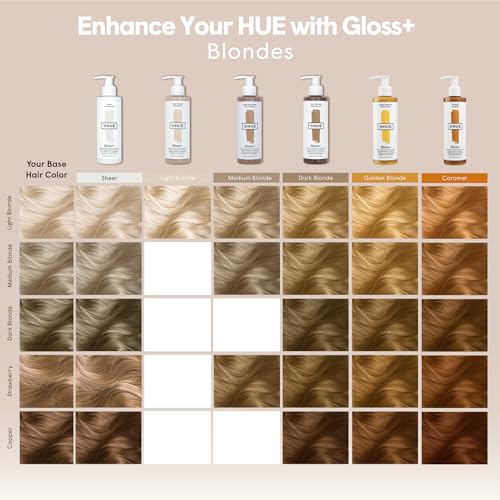 dpHUE Gloss+, Dark Blonde - 6.5 oz (8-12 Applications) - Semi-Permanent Hair Color & Conditioner - Lasts Up to Eight Washes - Paraben, SLS & SLES Sulfate Free - Vegan, Leaping Bunny Certified