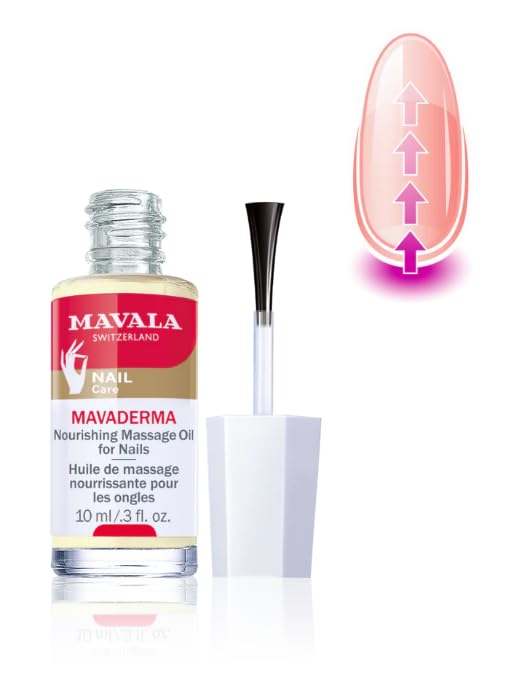 Mavala Mavaderma Nourishing Massage Oil for Nails, Nail Care, Nail Hardener, Cuticle Oil Nail Growth, Moisturizing & Healing Treatment for Cracked Nails & Rigid Cuticles (0.3 Ounce)