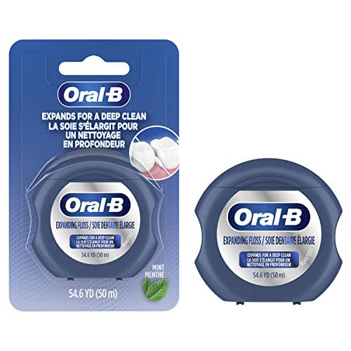 Oral-B Expandable Dental Floss, Mint, Expands for A Deep Clean, 6 Pack (50M)