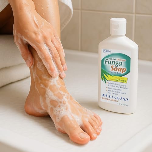PediFix FungaSoap Tea Tree Cleansing Wash – Antifungal Body Wash & Foot Soap – All-Natural Tea Tree Oil Cleanser for Athlete’s Foot, Ringworm, Jock Itch, Body Odor & Fungus - 6 fl. oz