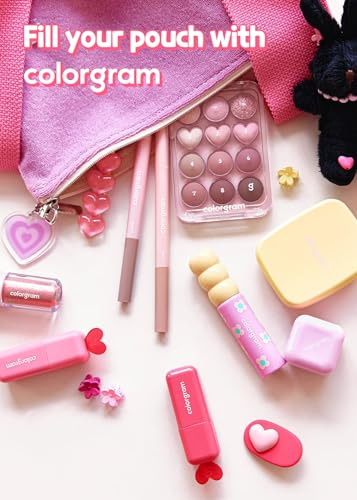 COLORGRAM Pin Point Eyeshadow Palette 02 Pink+Mauve= | Ultra-Blendable Matte, Glitter, Shimmer Shades for Daily Makeup | K-Beauty Eye Palette with Easy-to-Use Calculator Design