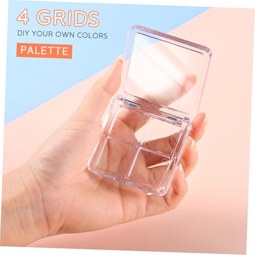 Beaupretty 4 Pieces Empty Eyeshadow Pallet 4 Grids Eye Shadow Lipstick Storage Case Box Clear Makeup DIY Cosmetic Organizer Container