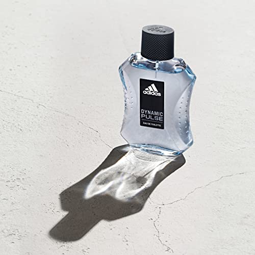 adidas Dynamic Pulse Eau de Toilette 3.3 fl oz (Pack of 1), Notes of Mint, Apple, and Wood, Men's Fragrance, Long Lasting, Sporty Fragrance, Travel Size