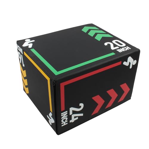 Proofgold 3-in-1 Dense Foam Plyometric Jump Box,Size:24"x20"x16",Stable Non-Slip Multi-Use Box Jumps for Home Gym,Exercise Foam Plyo Box for Box Jump Training Exercise