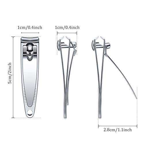 Mudder 100 Pieces Nail Clippers Set Bulk for Men Women Ultra Sharp Stainless Steel Fingernail and Toenail Clippers Flat Portable Travel Fingernails Sturdy Trimmer Pointed Pedicure Manicure Care Tool