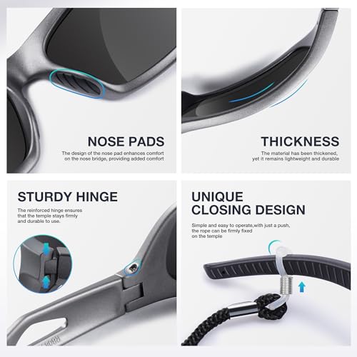 RIVBOS Polarized Sports Sunglasses Driving Sunglasses Shades for Men Women Tr90 Frame for Cycling Fishing Running RB831