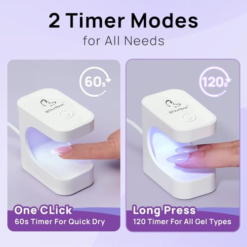 BTArtboxnails Nail Tips Builder Gel - Long Lasting 15ml Builder Gel with Portable Nail Lamp for French XCOATTIPS, 30+Days French Protection Duo Nail Extension Tool for Nail Art