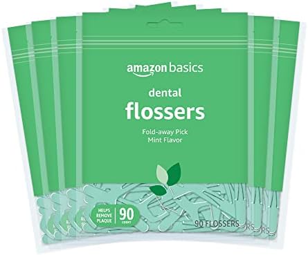 Amazon Basics Mint Dental Flosses, 540 Count, 6 Packs of 90