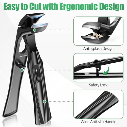 Toenail Clippers for Seniors Thick Nails - Angled Head Large Toe Nail Clippers for Men, Heavy Duty Ingrown Toenail Clippers for Thick Toenails with Wide Jaw, Sharp Nail Cutter with Catcher Long Handle