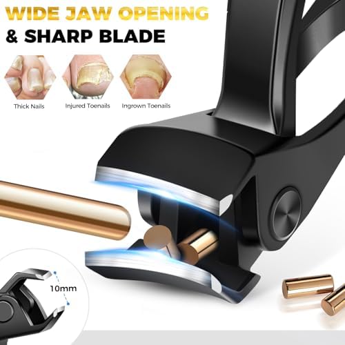 2025 Toenail Clippers for Seniors Thick Toenails, 15 Degrees Angled Head Heavy Duty Large Toe Nail Clippers for Men Thick Nails, 45 Degrees Slanted Curved Blade Ingrown Toenail Clippers