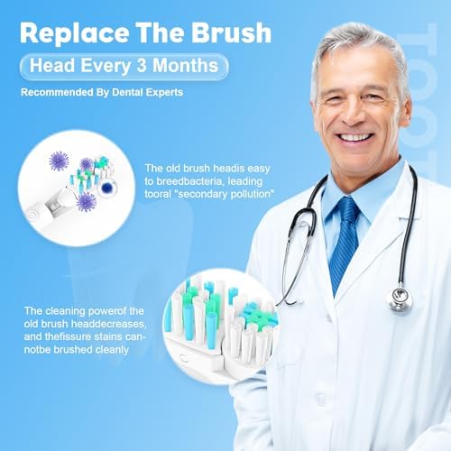 12 Pcs 3D White Replacement Toothbrush Heads Dual Clean Replacements Attachments Brush Heads Sensitive Refill Accessories fit for Oral B 4732 3733 4734