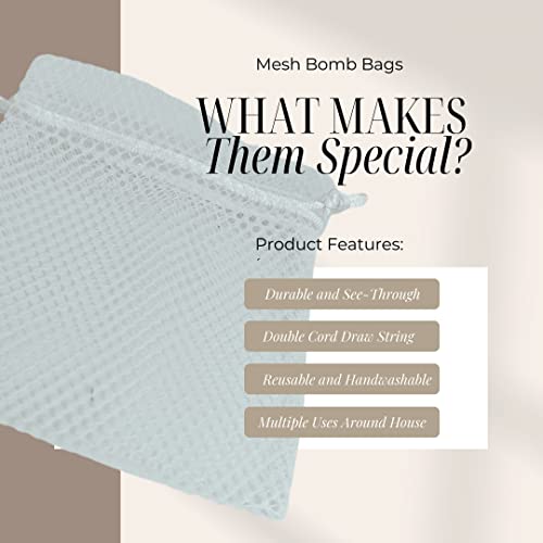 3PC Bath Bomb Bags & Shower Bomb Bags | 4" x 5" Shower Tablet Bag For Clean Bath Shower | Less Mess | More Effective Aromatherapy | Stocking Stuffer