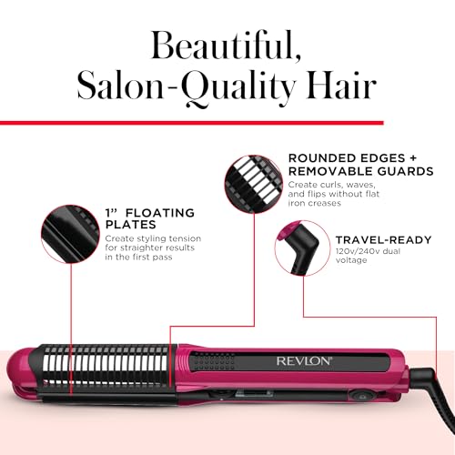 REVLON Perfect Match Flat Iron - 2-in-1 Hair Straightener and Curling Iron, Triple Oil-Infused Helps Reduce Heat Damage & Restore Hair's Natural Moisture & Shine