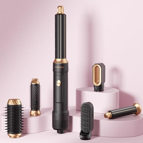 6 in 1 Blow Dryer Brush & Hot Air Brush, Negative Ion Hair Styler Set, 1000W Hot Air Styler for Auto Curling, Fast Drying, Straightening, Volumizing, Hair Styling Tools Gift for Women