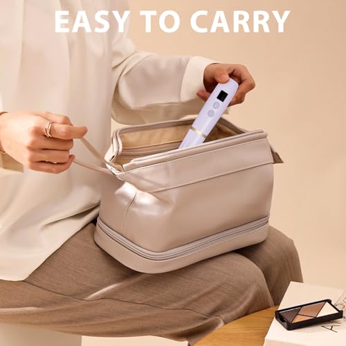 AOMEES Portable Electric Nail File, Cordless Nail Drill with Light for Acrylic, Gel Nails, 12 in 1 Personal Polish Manicure Tools with Nail Drill Bits for Salon Home Use (Lavender)