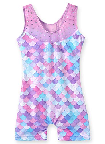 Belovance Dance Leotards for Girls Gymnastics 3t 4t Toddler Baby Girl Child Athletic Sleeveless Gymnastic Biketard Unicorn (Orange Unicorn, 3-4 Years)