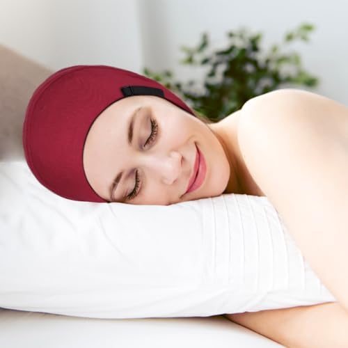 4 Pieces Satin Lined Sleep Bonnet - Adjustable Sleeping Cap Slouchy Beanie Hat for Curly Hair