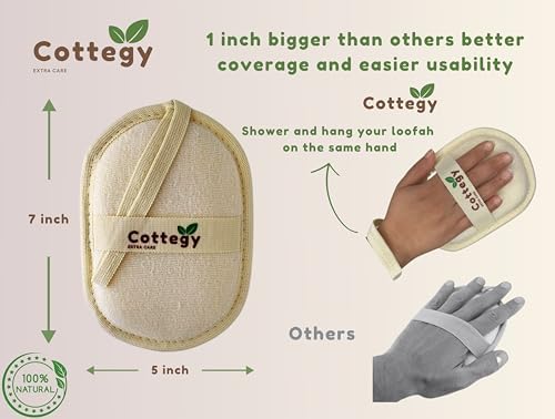 Egyptian Loofah Exfoliating Scrubber - Natural Loofah Exfoliating Body Scrubber - 1 Count (Pack of 2) | Eco-Friendly Bath & Shower Sponge for Face & Body | 100% Natural, Ideal for Men & Women