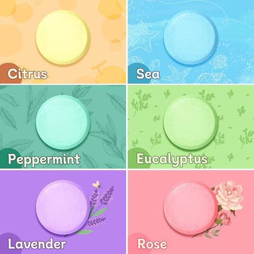 12 Pack Shower Steamers, Bath Bombs with Individually Wrapped, Shower Tablets for Her, Valentines Day Gifts for Her and Him, Birthday Presents for Men and Women Who Have Everything(6 Scents)