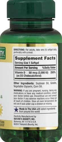 Nature's Bounty, D 2000 Iu Softgels, 150 Count
