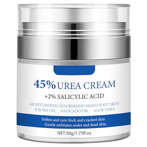 Urea Cream 45% Plus 2% Salicylic Acid, Callus Remover Foot Moisturizer Hand Foot Cream For Dry Cracked Feet from Toes to Heels Elbows Knees Softens Skin Exfoliates Dead Skin Smoothing Skin