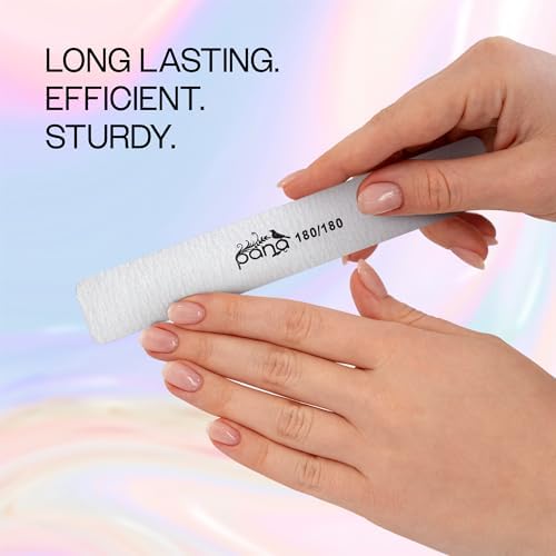 PANA Jumbo Double-Sided Emery Nail File for Manicure, Pedicure, Natural, and Acrylic Nails - Zebra (Grit 80/80) - 50 Piece Pack