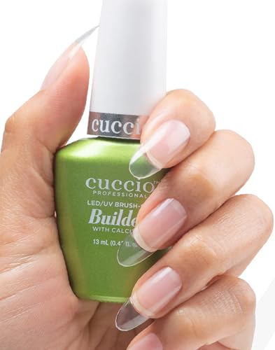 Cuccio Pro Brush-On Builder Gel With Calcium - LED And UV Self-Levelling Lightweight Formula - Soak-Off Gel Product With Strength Of Hard Gel - Chip-Resistant - Clear - 0.43 Oz Nail Polish