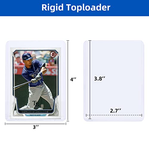 Arjiekwei 3"X4" Card Sleeves Top Loaders for Cards, Baseball Card Protectors Hard Plastic, Premium Toploaders Card Holder Penny Sleeves for Trading Sports Football Cards(100 Toploaders)