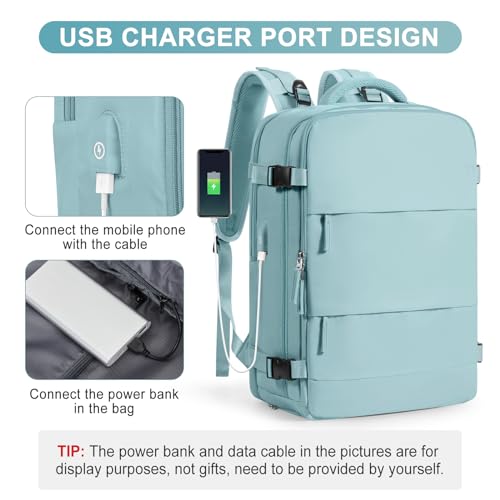 coofay Travel Backpack Carry On Flight Approved Personal Item Travel Bag Carry On Backpack For Airplanes Personal Item Bag 18x14x8 Inches Backpack for Traveling on Airplane Blue