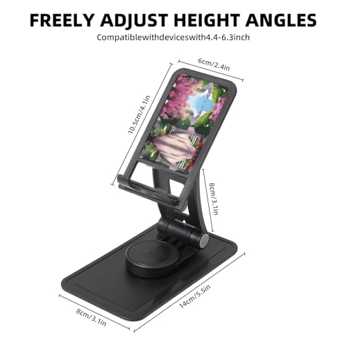 Romantic Life Cell Phone Stand 360° Adjustable Desktop Phone Holder Cradle Compatible With Most Mobile Phones Black
