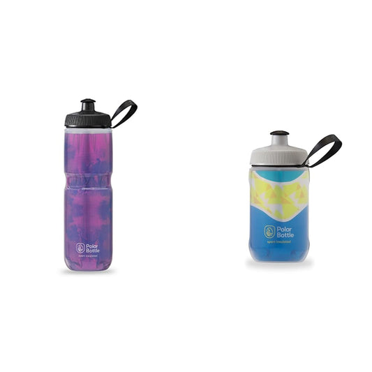 Polar Bottle Sport Insulated Water Bottle with Handle (24 oz) & Kids Insulated Water Bottle (12oz)