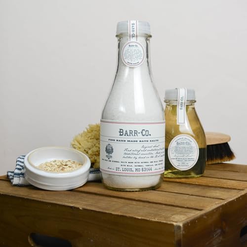 Barr-Co. Original Scent Fine Hand Made Bath Salts, Vanilla Coconut Bath Salts with Oatmeal and Vetiver, Relaxing Bath Products for Women & Men, 32 oz