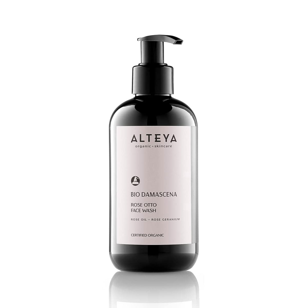 Alteya Organics Face Wash USDA Certified Organic Skin Care 8.5 Fl Oz/250 mL Bio Damascena Award-Winning Face Cleanser With Organ