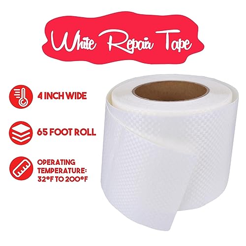 Autrends Tent Repair Tape, 4'' x 65FT Repair Tape for Tarp, RV Awning, Underbelly, Canvas, Bimini Tops, Fabric Repair for Tarp, Boat Cover Repair Tape, Tear Repair Patch Kit, Waterproof
