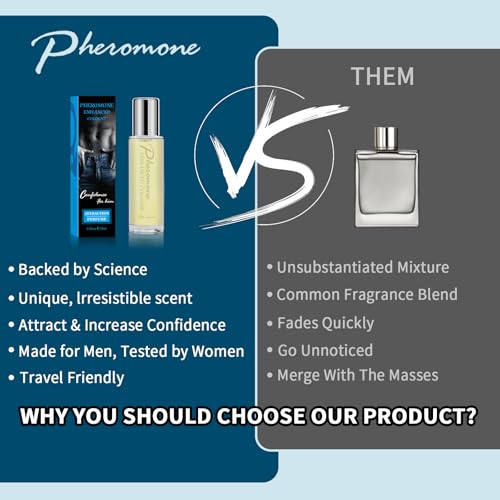 15 mL Pheromone Cologne for Men - Long-Lasting Scent Mens Cologne - Enhanced Confidence & Charisma Pheromone Infused Perfume for Him - Raw Pheromones Men's Colognes, Bold