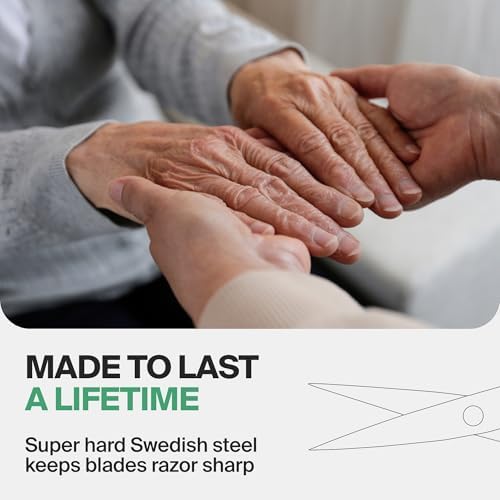 GERMANIKURE Nail and Cuticle Scissors - FINOX Stainless Steel Professional nail scissors for nail tips - nail scissors curved Manicure Tools in Leather Case - Ethically Made in Solingen Germany - 4702