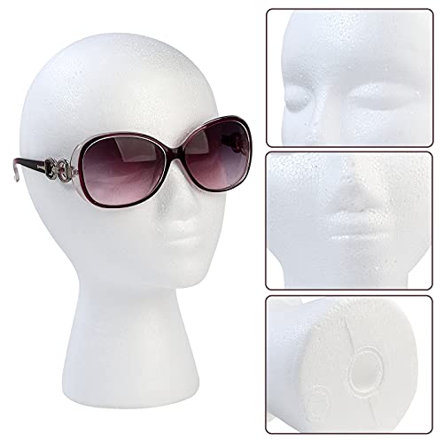 BALABALA 3 Pcs Foam Wig Head, Female Styrofoam Mannequin Hairpieces Stand Holder Cosmetics Model Head Wig Display for Style, Model, Display Hair, Hats, Hairpieces, Mask , Salon and Travel
