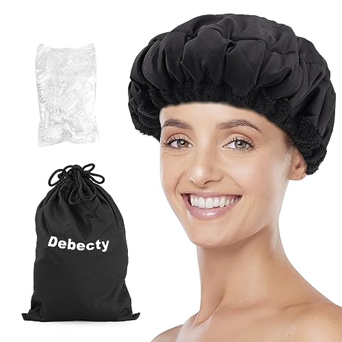 Deep Conditioning , Microwavable Heat Cap for Steaming Hair Styling and Treatment Steam Cap Steaming Haircare Therapy (Black)