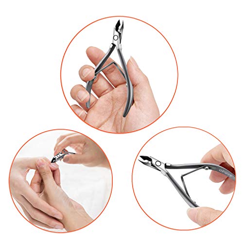 Cuticle Nippers Salon Grade for Manicurist Extremely Sharp Effortless Cuticle Trimmer Precise Clippers Pedicure Manicure Nail Care Tool, opove X7 mini, Space Gray