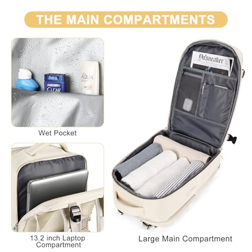 coofay Large Carry On Backpack Flight Approved Personal Item Travel Backpack For Women Airline Approved Waterproof Sports Luggage Backpack Casual Daypack Small Hiking Backpack Purple Backpack