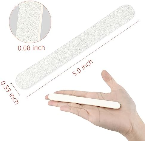Professional Nail Files Double Sided Emery Board 80/100 Grit for Poly Gel Acrylic Nail Extension Manicure Pedicure Tool White 100Pcs