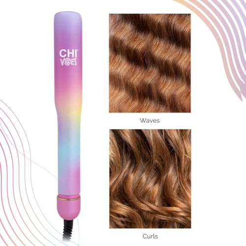 CHI Vibes Wave On Multifunctional Waver, Curling Iron Creates Long-Lasting Frizz-Free, Crimp-Style Waves & Loose Beachy Curls for All Hair Types