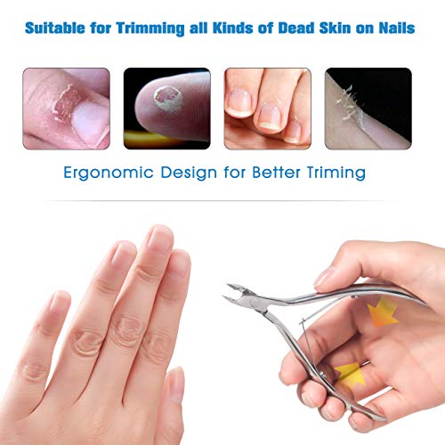 FERYES Cuticle Clipper Professional Manicure and Pedicure Cuticle Remover Tools, Medical Grade Stainless Steel Cutial Cutter, 6mm Jaw- 1 Piece (Silver)